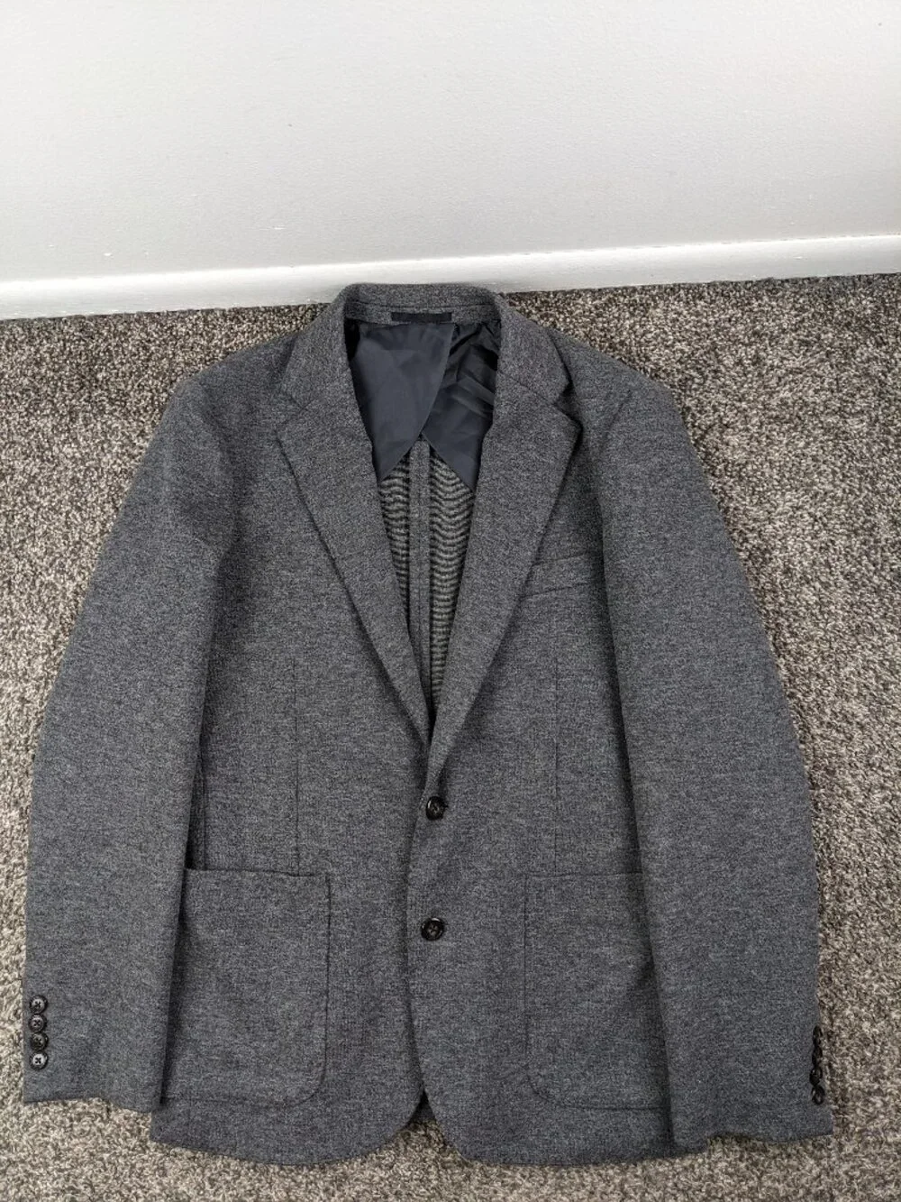 2021 J Crew Knit Blazer Sport Coat Wool Blend Unstructured Gray Mens Small AX264